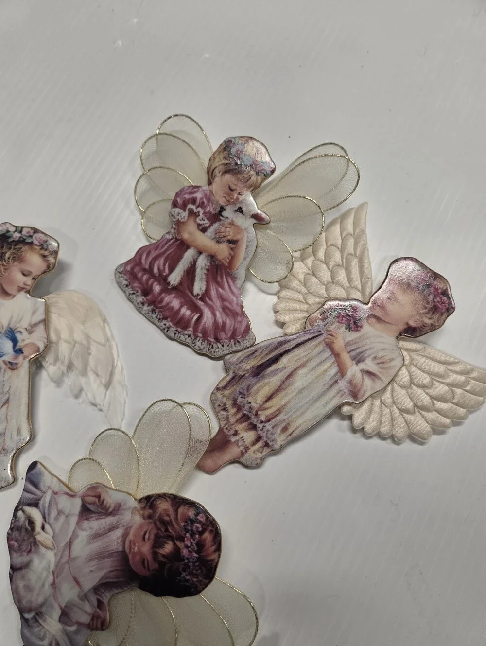Set of 5 Vintage Dona Gelsinger Heaven's Little Angels Ornaments